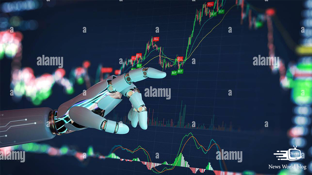 A stock market chart using AI-powered software.